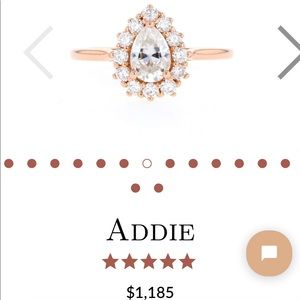 Olive Avenue Addie 14k Rose Gold Pear Moissanite Ring